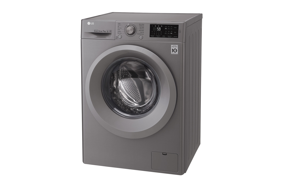 LG Lave-linge à chargement frontal (lavage uniquement), Capacité de charge : 7 kg, Argent, Moteur Inverter Direct Drive, 6 Mouvements associés DD, Diagnostic intelligent, F4J5QNP7S, thumbnail 11