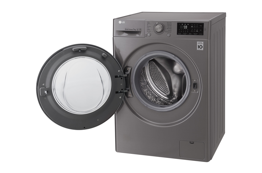LG Lave-linge à chargement frontal (lavage uniquement), Capacité de charge : 7 kg, Argent, Moteur Inverter Direct Drive, 6 Mouvements associés DD, Diagnostic intelligent, F4J5QNP7S, thumbnail 12