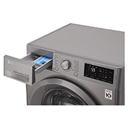 LG Lave-linge à chargement frontal (lavage uniquement), Capacité de charge : 7 kg, Argent, Moteur Inverter Direct Drive, 6 Mouvements associés DD, Diagnostic intelligent, F4J5QNP7S, thumbnail 5