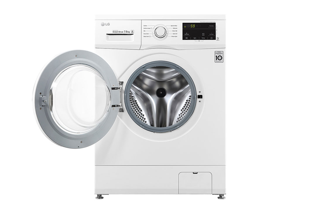 LG Lave-linge à chargement frontal (lavage uniquement) d’une capacité de 7 kg, Blanc, Moteur Inverter Direct Drive, 6 Mouvements associés DD, Diagnostic intelligent, FH2J3QDNP0, thumbnail 2
