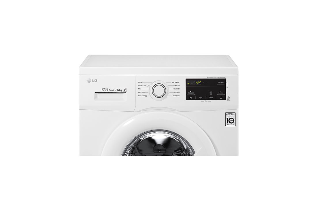 LG Lave-linge à chargement frontal (lavage uniquement) d’une capacité de 7 kg, Blanc, Moteur Inverter Direct Drive, 6 Mouvements associés DD, Diagnostic intelligent, FH2J3QDNP0, thumbnail 4