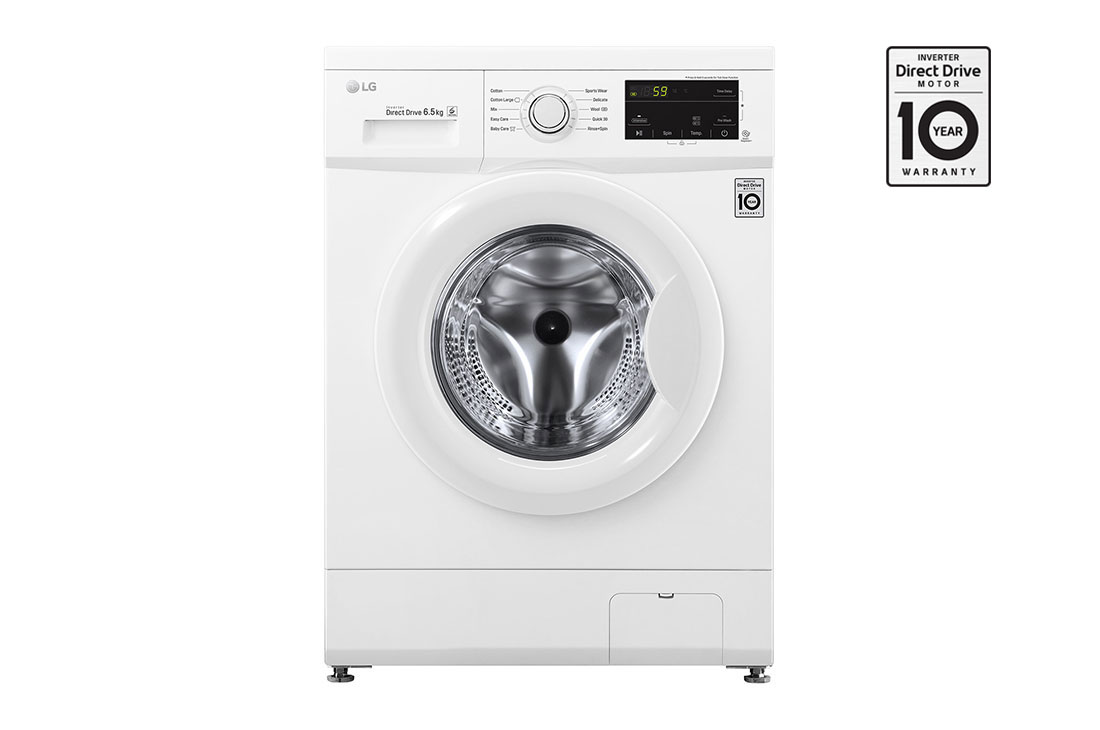 LG Lave-linge à chargement frontal (lavage uniquement) d’une capacité de 6 kg, Blanc, Moteur Inverter Direct Drive, 6 Mouvements associés DD, Diagnostic intelligent, FH2J3WDNP0