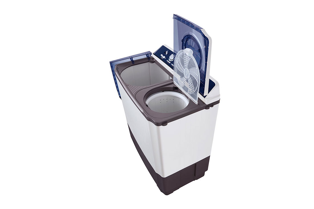 LG Lave-linge combiné de 10 Kg avec distributeur rotatif, 3 programmes de lavage, filtre à peluche, P1461RWPL - Inclinaison à droite, ouvert, P1461RWPL, thumbnail 6