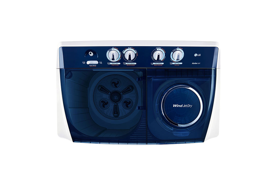 LG Lave-linge combiné de 10 Kg avec distributeur rotatif, 3 programmes de lavage, filtre à peluche, P1461RWPL - Vue de dessus verticale, P1461RWPL, thumbnail 8
