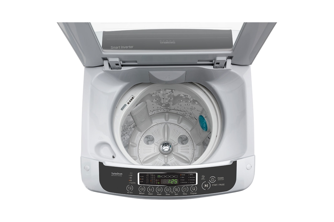 LG Lave-linge à chargement par le haut de 13 kg, Middle Free Silver, moteur Smart Inverter, TurboDrum+Smart Motion, Smart Diagnosis, T1369NEHTF, T1369NEHTF, thumbnail 4