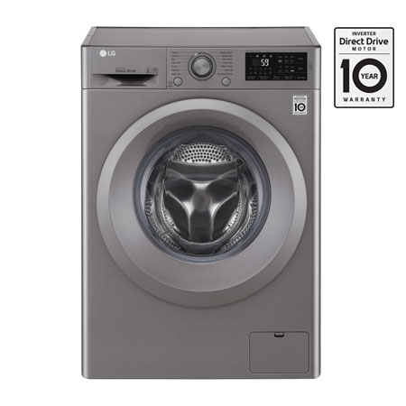 Lave-linge à chargement frontal (lavage uniquement), Capacité de charge : 8 kg, Argent, Moteur Inverter Direct Drive, 6 Mouvements associés DD, Diagnostic intelligent2