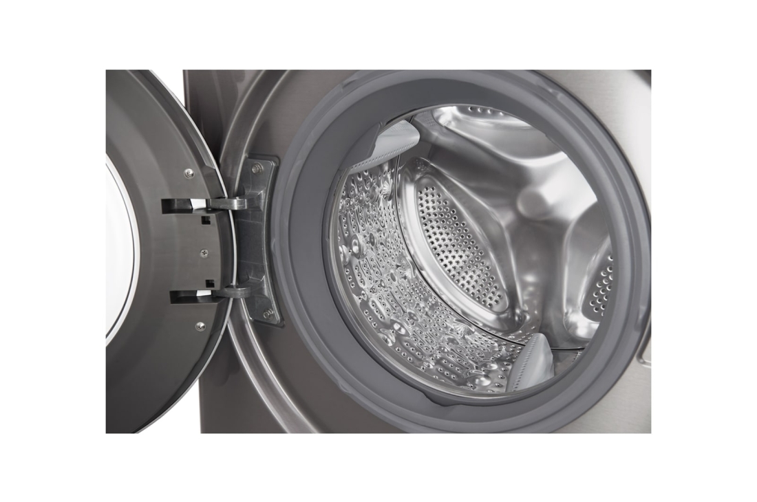 LG Lave-linge à chargement frontal (lavage uniquement), Capacité de charge : 8 kg, Argent, Moteur Inverter Direct Drive, 6 Mouvements associés DD, Diagnostic intelligent, F2J5TNP7S, thumbnail 3