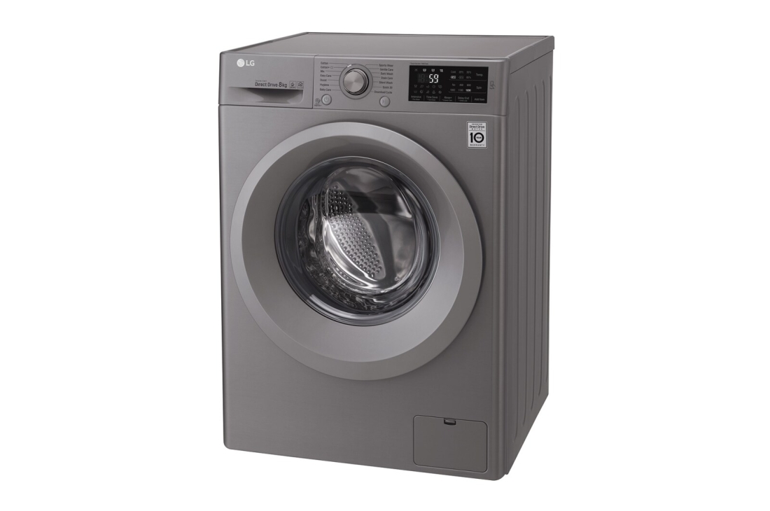 LG Lave-linge à chargement frontal (lavage uniquement), Capacité de charge : 8 kg, Argent, Moteur Inverter Direct Drive, 6 Mouvements associés DD, Diagnostic intelligent, F2J5TNP7S, thumbnail 12