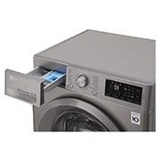 LG Lave-linge à chargement frontal (lavage uniquement), Capacité de charge : 8 kg, Argent, Moteur Inverter Direct Drive, 6 Mouvements associés DD, Diagnostic intelligent, F2J5TNP7S, thumbnail 5