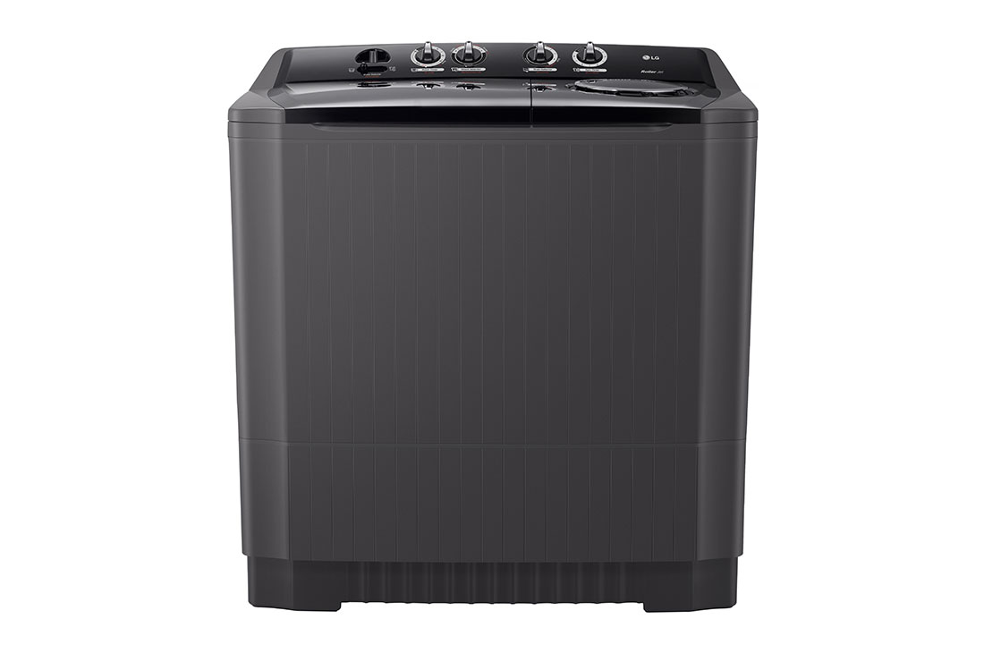 LG Machine à laver LG à double cuve, 7 kg, Wind Jet Dry, jet de rouleaux, 3 programmes de lavage, noir, devant, P861RONT