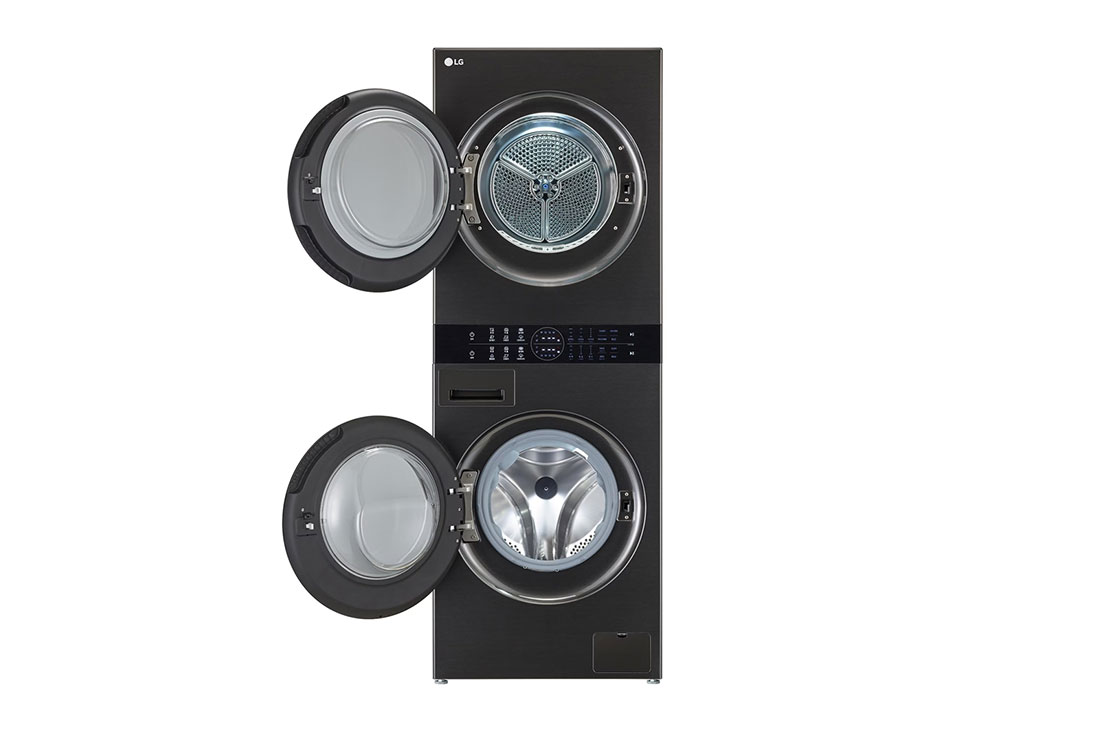 LG 13/10 kg LG WashTower™ avec technologie Centre Control™, acier noir, front open door view, WT1310RH, thumbnail 7