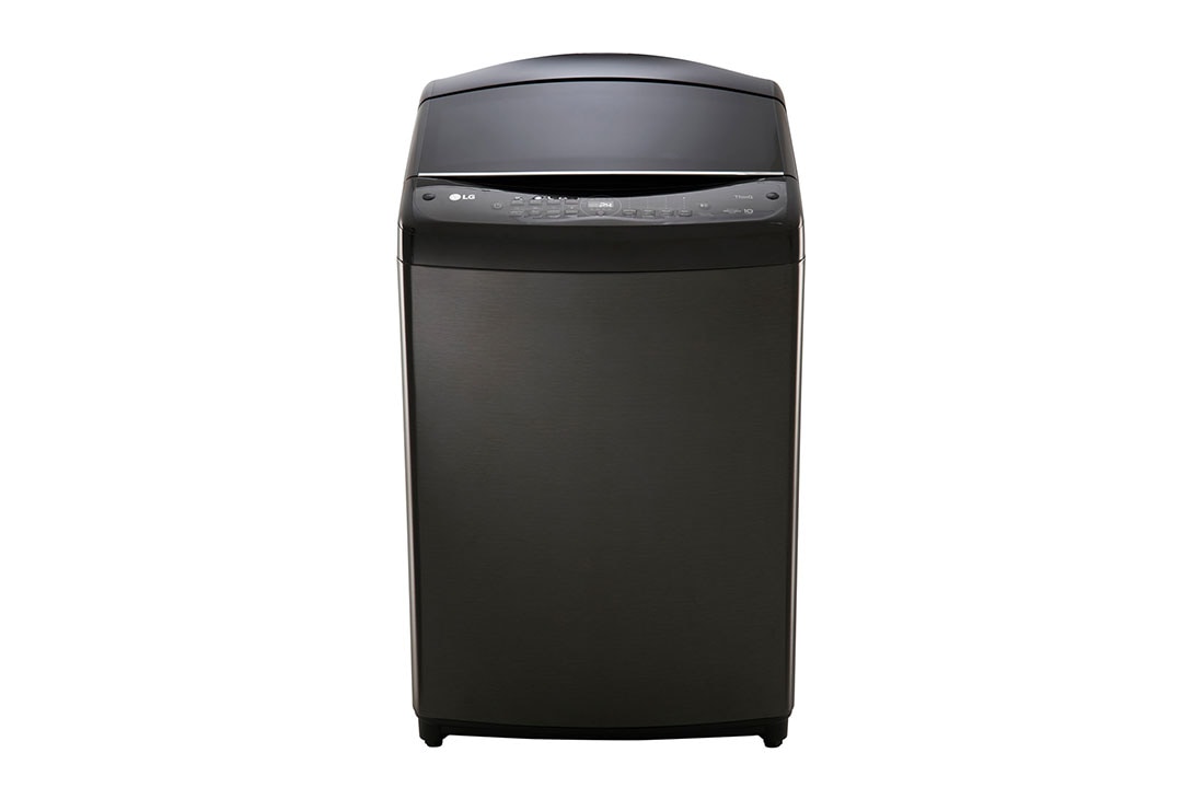 LG Machine à laver à chargement par le haut, 19 kg, couleur noir platine, AIDD, vapeur, nettoyage de cuve (Tub Clean) automatique, cuve entièrement en acier inoxydable, Front View, T19H3SDHT2