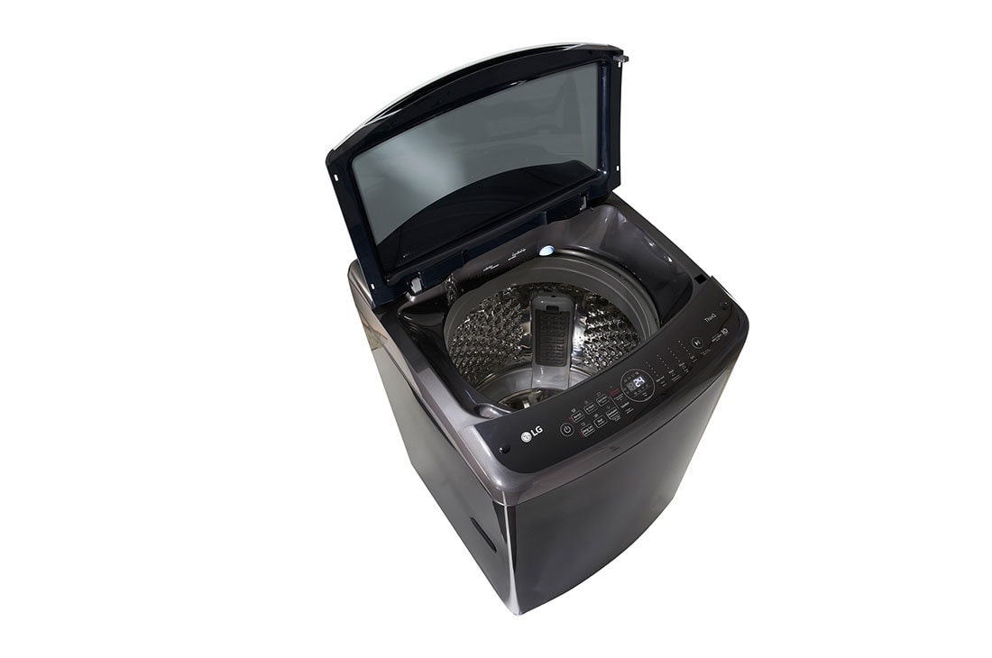 LG Machine à laver à chargement par le haut, 19&nbsp;kg, couleur noir platine, AIDD, vapeur, nettoyage de cuve (Tub Clean) automatique, cuve entièrement en acier inoxydable, left side top open , T19H3SDHT2, thumbnail 10