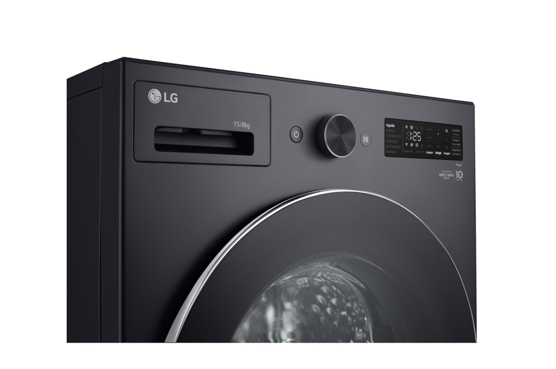 LG Lave-linge et sèche-linge combinés 15/8&nbsp;kg, Moteur Direct Drive, Smart Diagnosis, couleur Essence Graphite, Lave-linge et sèche-linge LG combinés 15/8&nbsp;kg, Moteur Direct Drive, Smart Diagnosis, couleur Essence Graphite, Vue avant, F0Z6DRP249, F0Z6DRP249, thumbnail 3