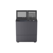LG Une machine à laver double cuve de 8KG et une de 11KG , Vue avant d’une machine à laver double cuve montrant un design extérieur plat moderne et un panneau de commande avec trois boutons de sélecteur., P800R3AGNC, thumbnail 2