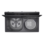 LG Une machine à laver double cuve de 8KG et une de 11KG , Scène moderne de la buanderie avec une machine à laver à double cuve mettant en valeur un design plat et un encombrement compact., P800R3AGNC, thumbnail 10