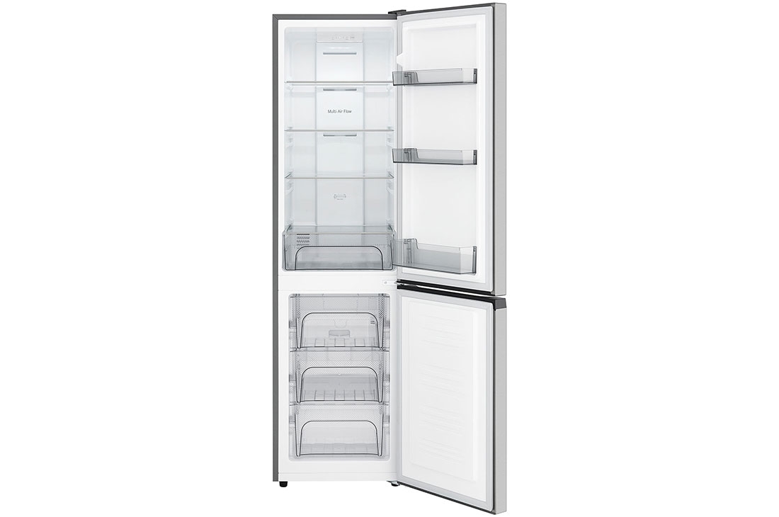 LG Réfrigérateur congélateur inférieur 221L Prime Argent, Réfrigérateur congélateur inférieur LG m226mpybam en Prime Silver avec compartiments réfrigérateur et congélateur vides., GCFB276PQCF, thumbnail 8