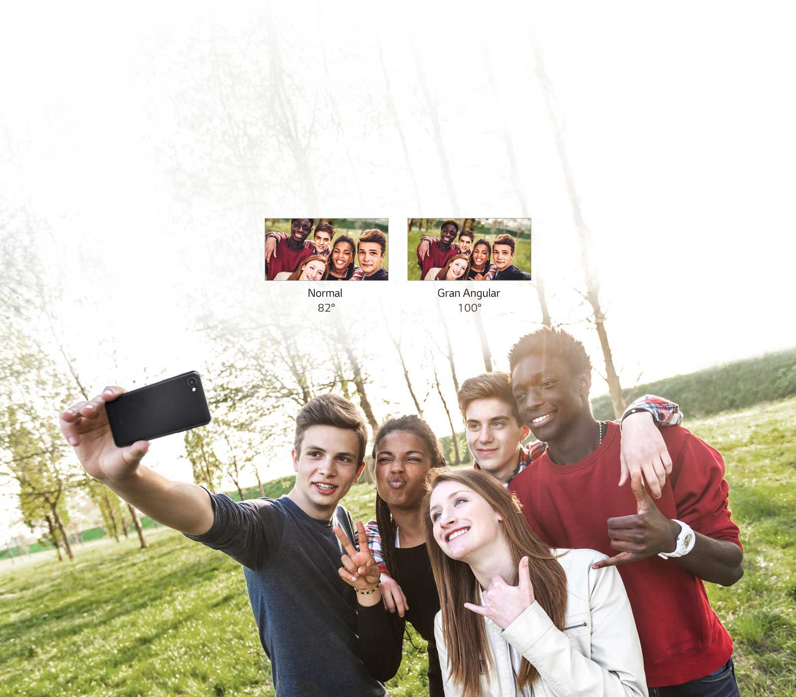 Selfie con gran angular