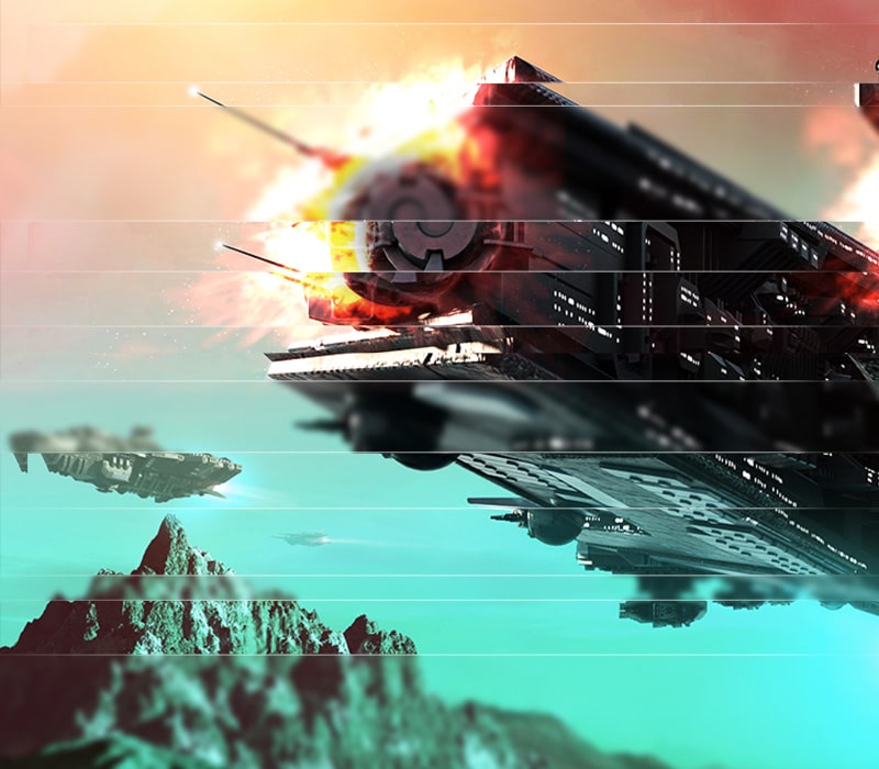 Es una imagen de una nave espacial. La mitad de la imagen en peor calidad que la otra parte.