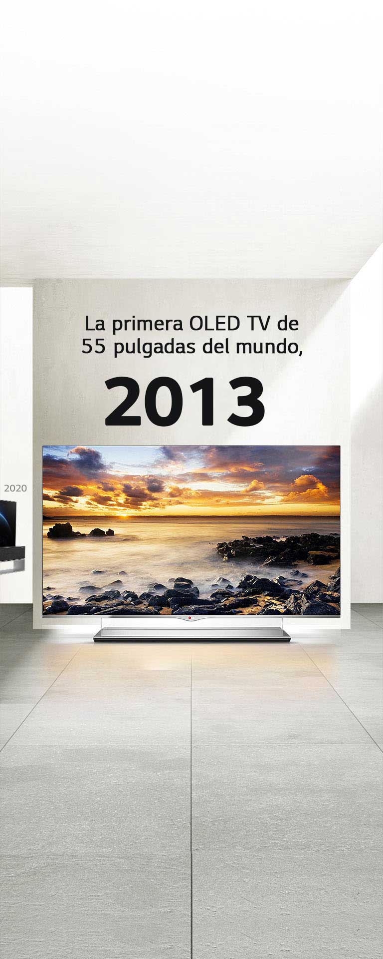 LG TV. El título dice: La primera OLED TV de 55 pulgadas del mundo, 2013.