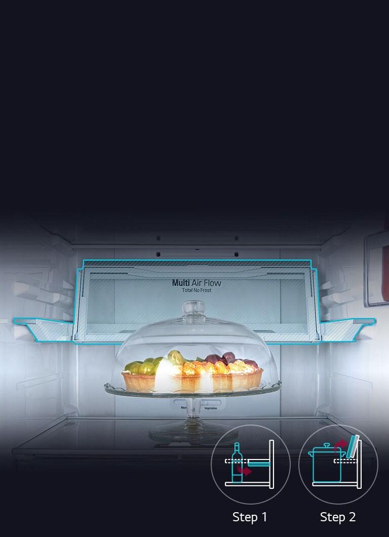 Bandeja plegable en 2 pasos