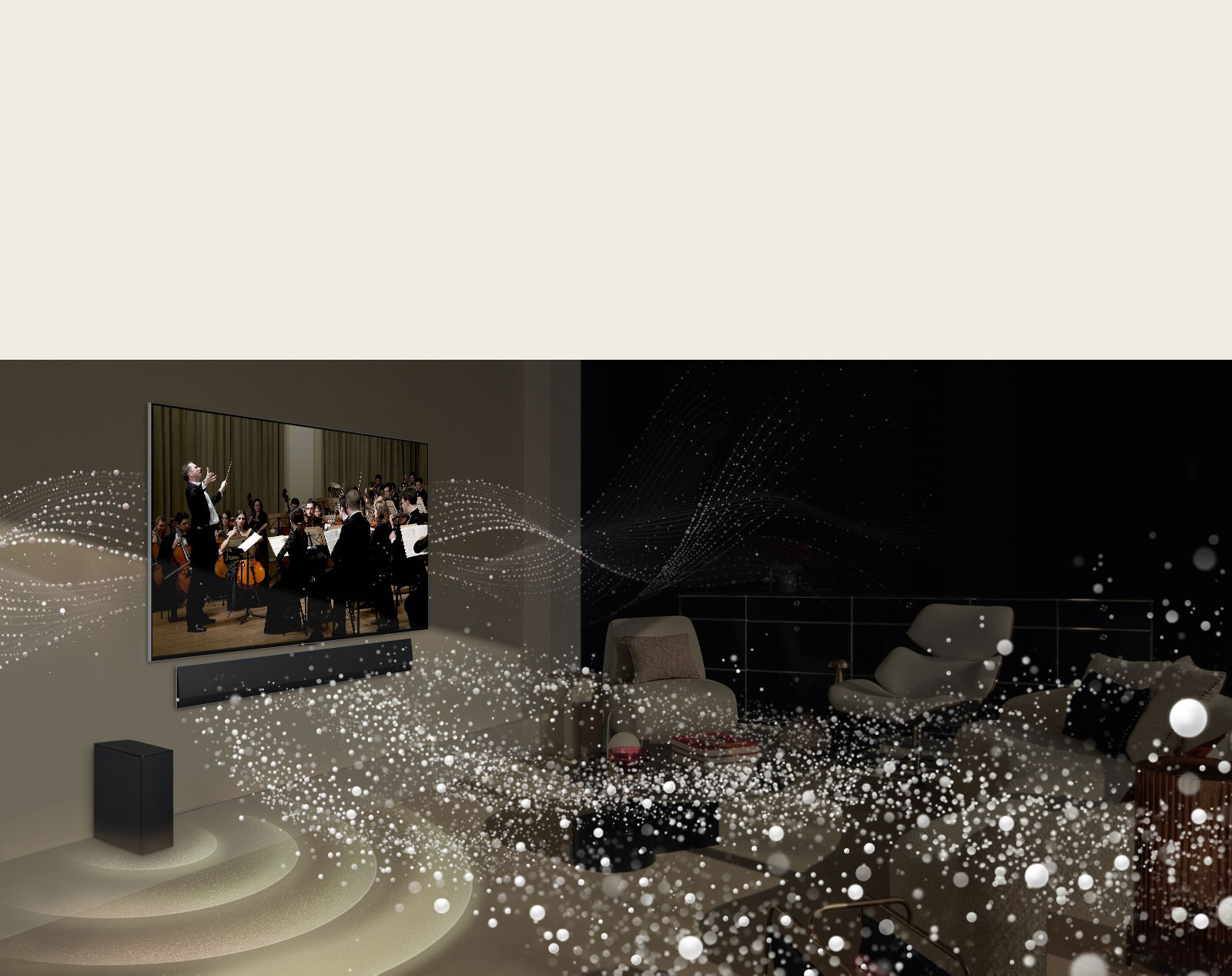 Mira tu televisión sin ningún desorden a la vista.1