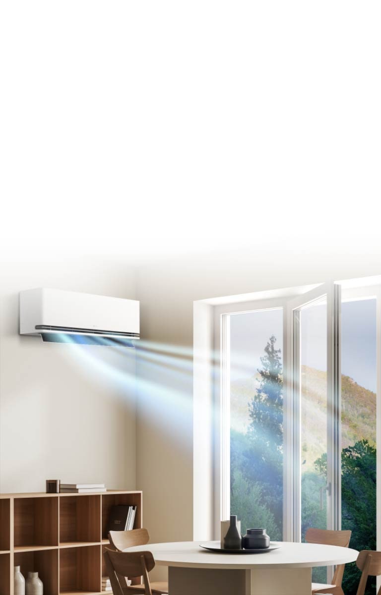 El aire acondicionado LG con función de limpieza total limpia y seca el interior