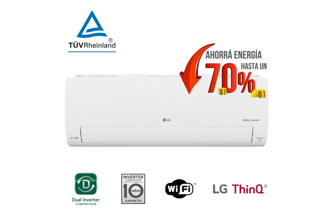 LG Aire Acondicionado Inverter DUALCOOL WiFi Frío/Calor 3517 W, S4-W12JA31A