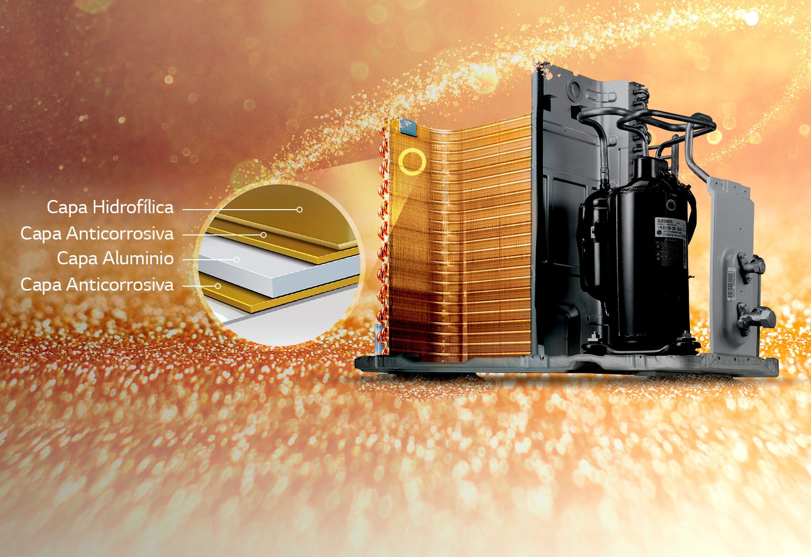 La unidad exterior del aire acondicionado sufre corrosión por polución, reduciendo su vida útil.