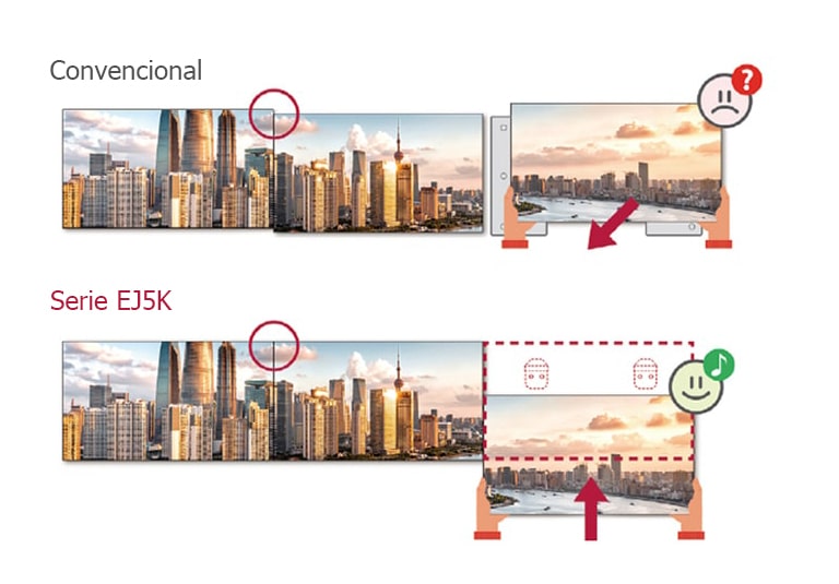 EJ5K series has a front installation feature, making it easier to tile displays.