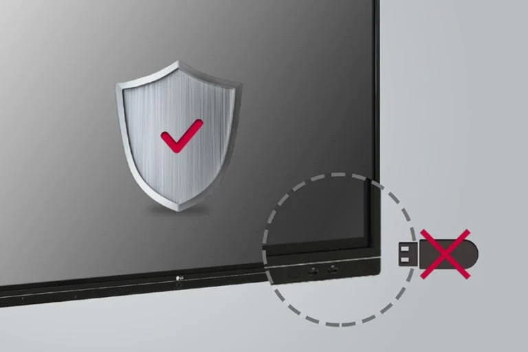 El USB no se puede conectar a una pantalla por seguridad.