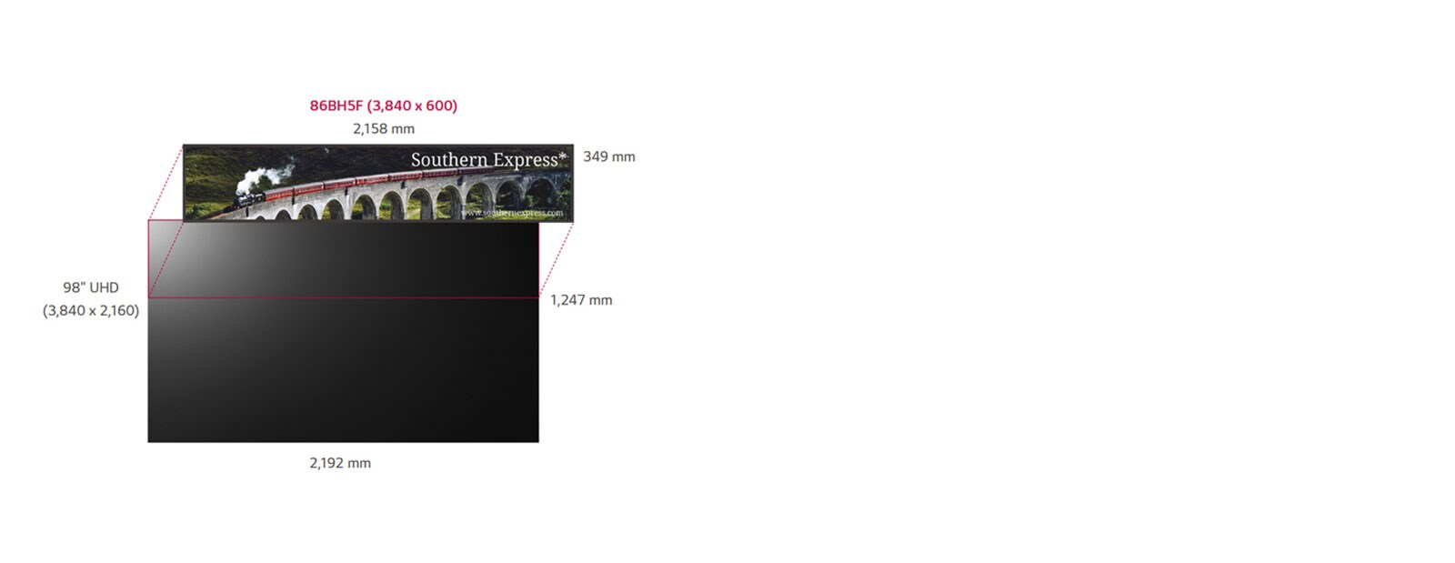 Resolución Ultra HD (3,840 x 600)