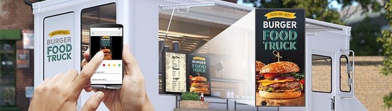 El propietario de la tienda puede simplemente crear contenidos de menú en el tablero de menú utilizando la aplicación móvil.