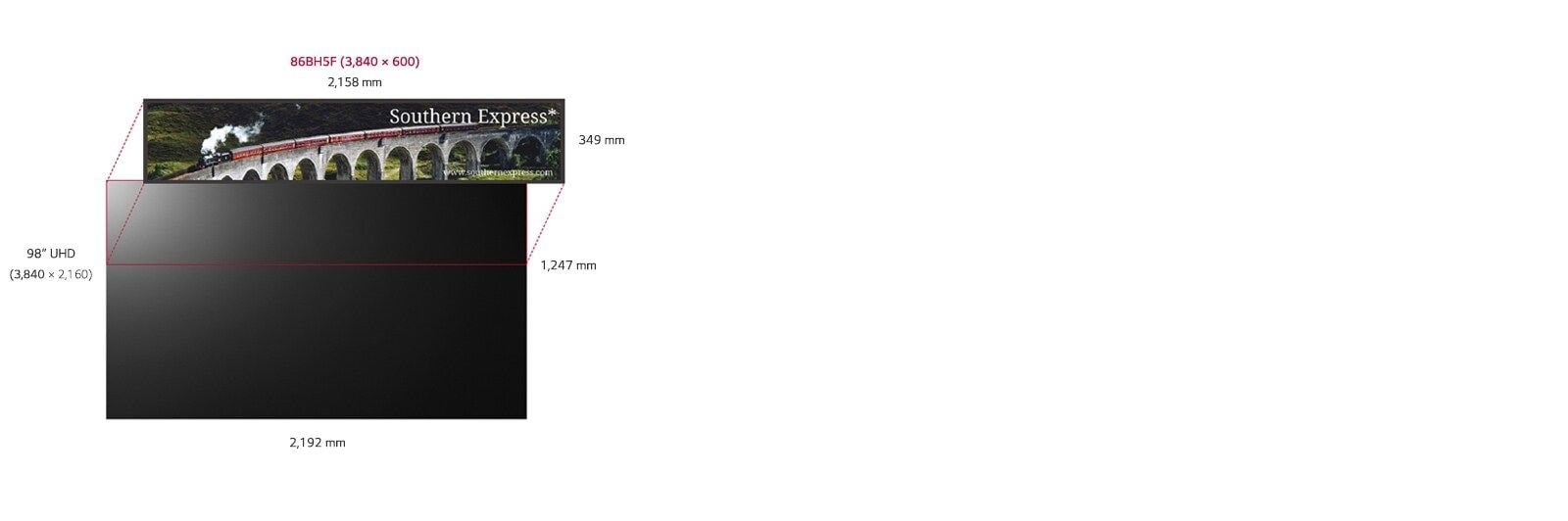 Resolución Ultra HD (3,840 x 600)