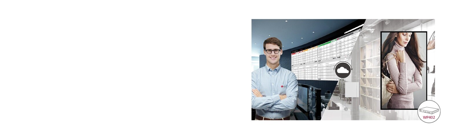 Los empleados de LG están monitoreando de forma remota la señalización digital de LG instalada en otras ubicaciones utilizando una solución de monitoreo de LG basada en la nube.