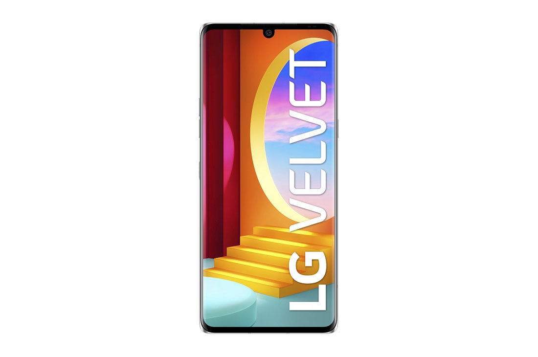 LG Velvet Aurora Silver, vista frontal, LMG910HM