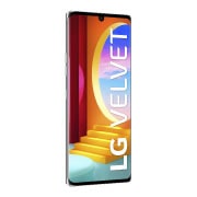LG Velvet Aurora Silver, - Vista lateral frontal de 15 grados, LMG910HM, thumbnail 3