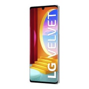 LG Velvet Aurora Silver, +15 grados de vista lateral frontal, LMG910HM, thumbnail 4