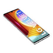 LG Velvet Aurora Silver, vista frontal a +45 grados, LMG910HM, thumbnail 6