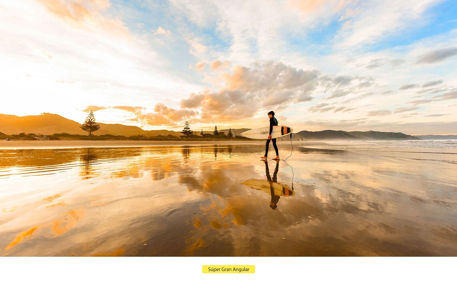 Hombre caminando por la playa con una tabla de surf.