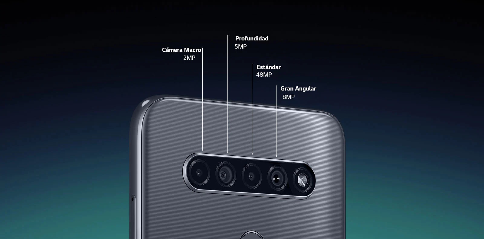 Rear view of a smartphone showing four cameras