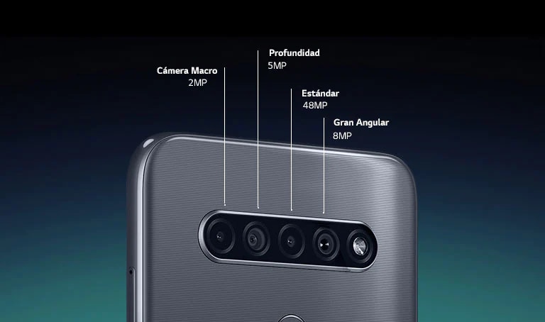 Rear view of a smartphone showing four cameras