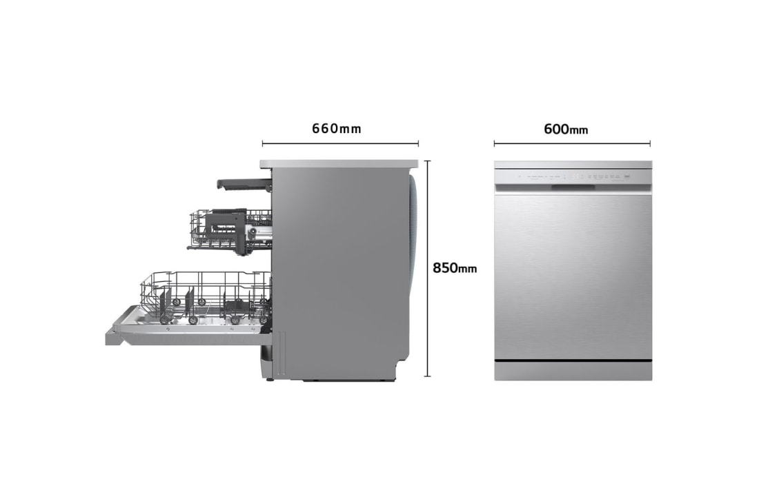 LG Lavavajillas LG │14 Cubiertos con QuadWash™│ TrueSteam™ │ ThinQ™, DF273FVS, thumbnail 7