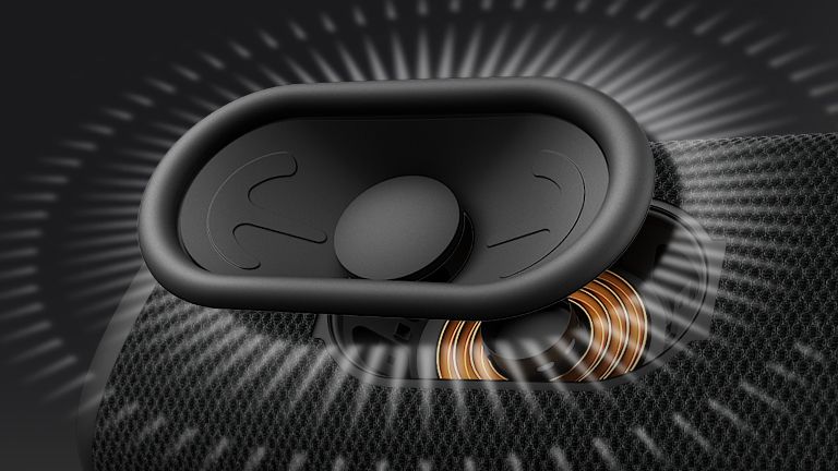 Vista cercana del woofer tipo pista.