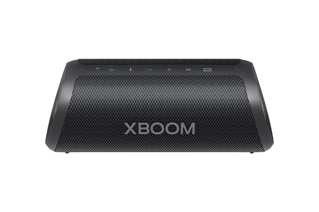 LG Parlante Portatil LG XBOOM GO XG7 │ 40 W │ IP67 │ Sound Boost , Vista frontal de 30 grados, XG7QBK