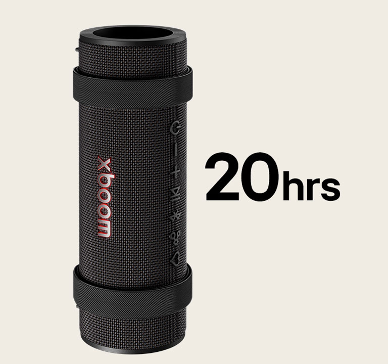 El xboom Grab está colocado verticalmente.