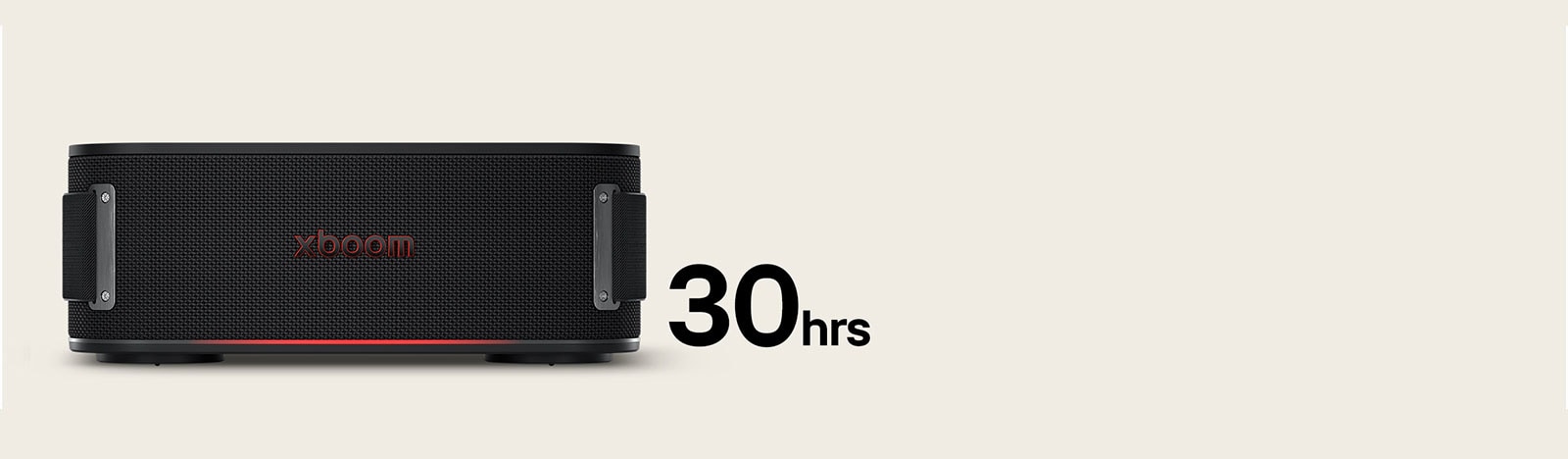 Vista frontal del xboom Bounce con su luz encendida.