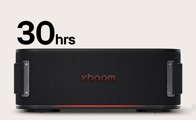 Vista frontal del xboom Bounce con su luz encendida.