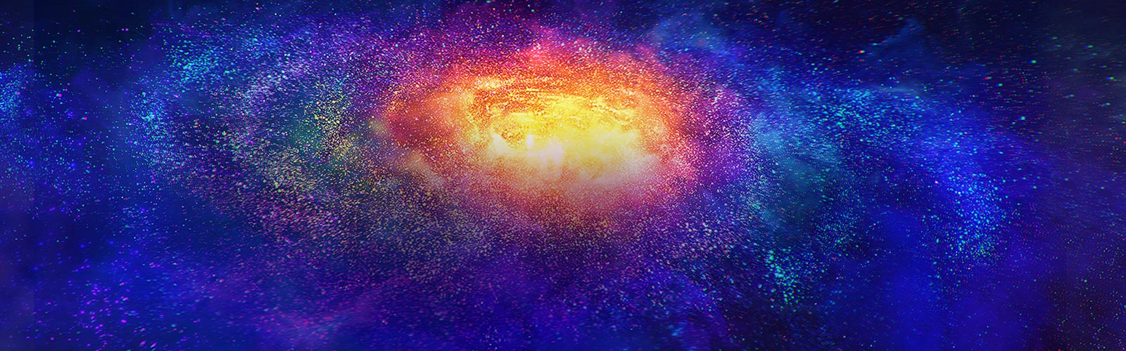 Millones de pequeñas partículas coloridas en el espacio.