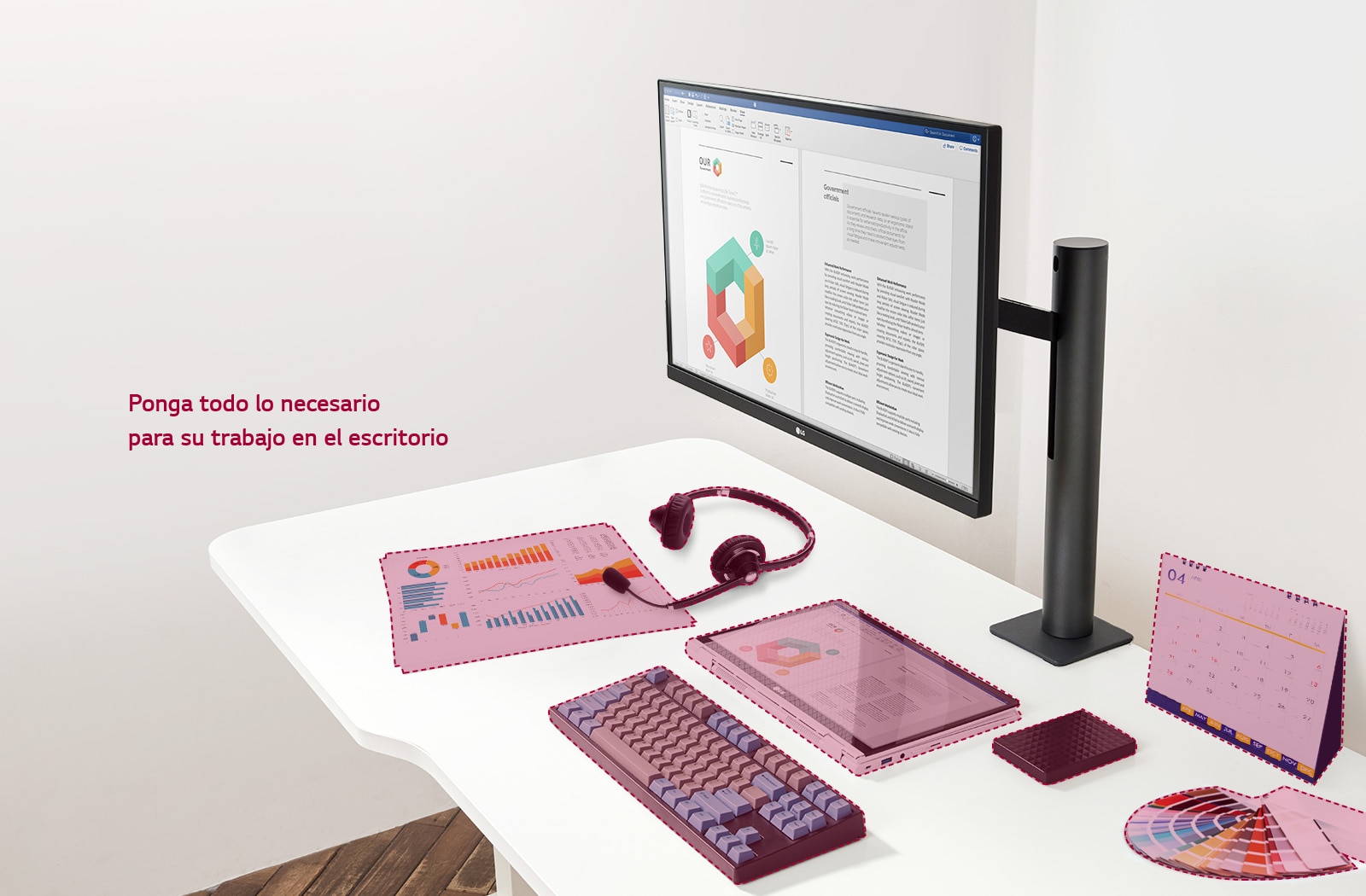 Ponga todo lo necesario para su trabajo en el escritorio